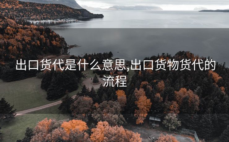 出口货代是什么意思,出口货物货代的流程