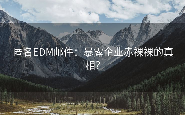 匿名EDM邮件：暴露企业赤裸裸的真相？